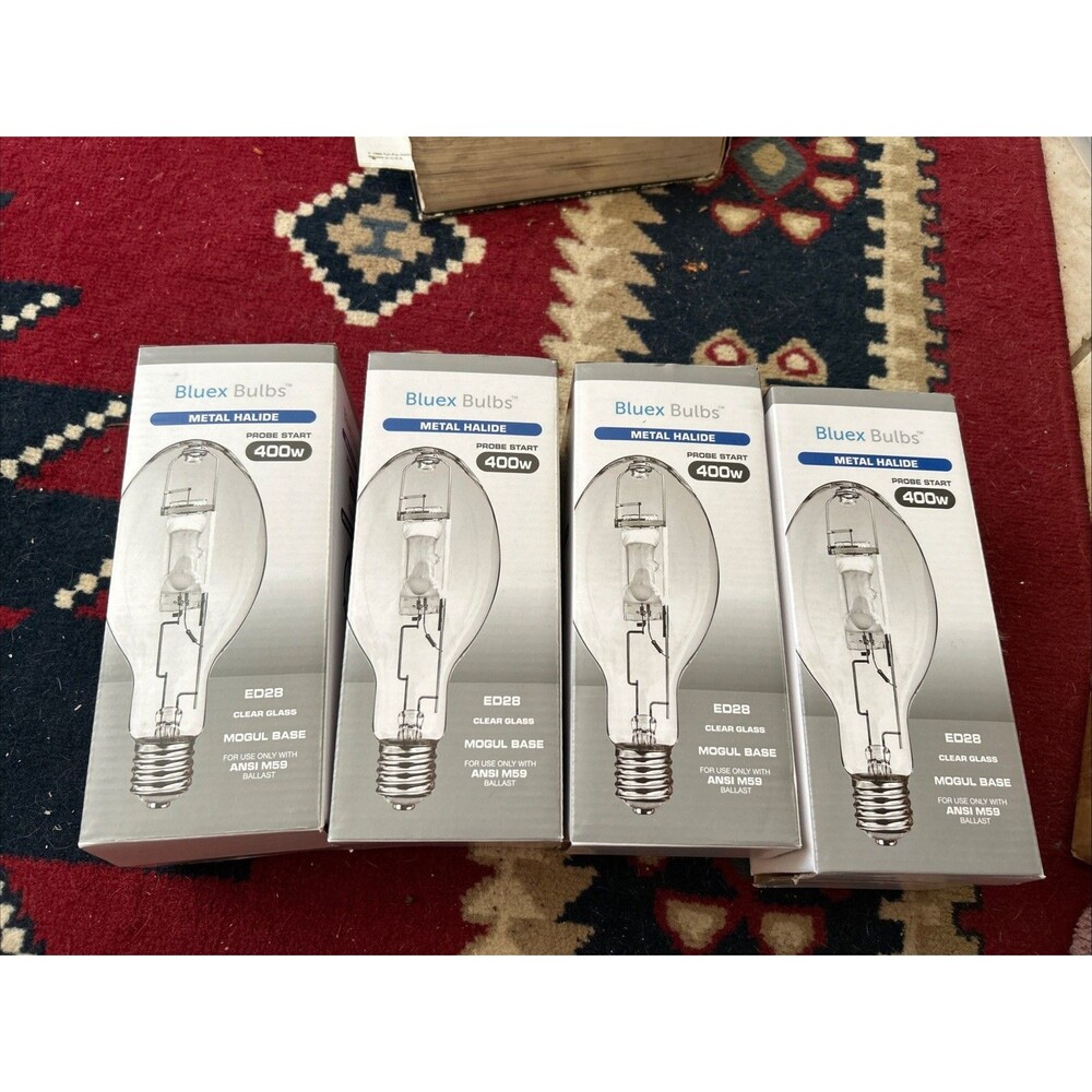 Bluex Bulbs Metal Halide 400W/ED28 Clear Set Of 4